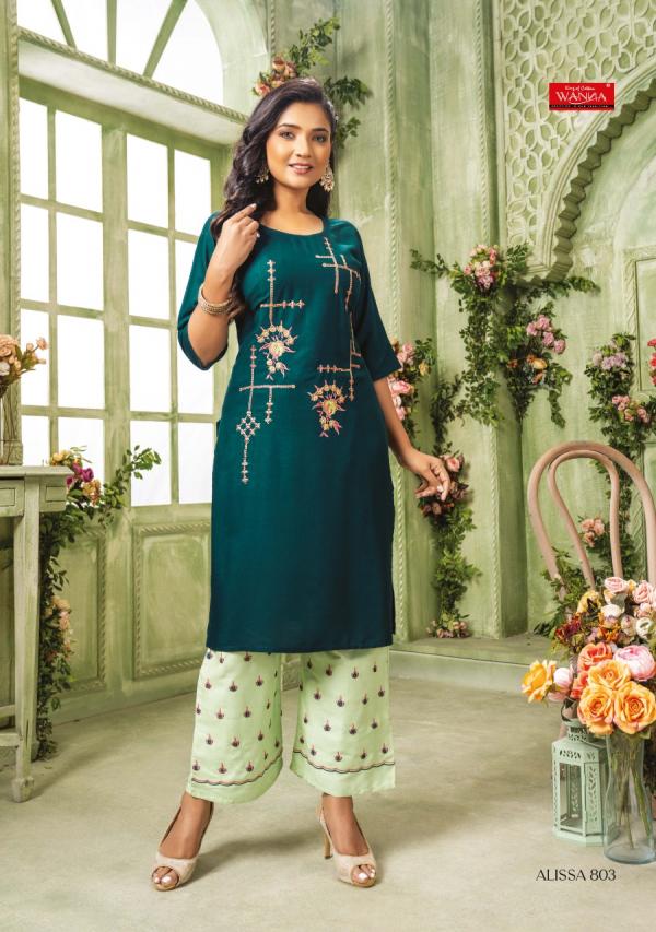 Wanna Alissa Vol 8 Rayon Designer Kurti Pent Collection